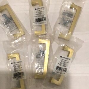 Brained brass casual square pull handles sealed